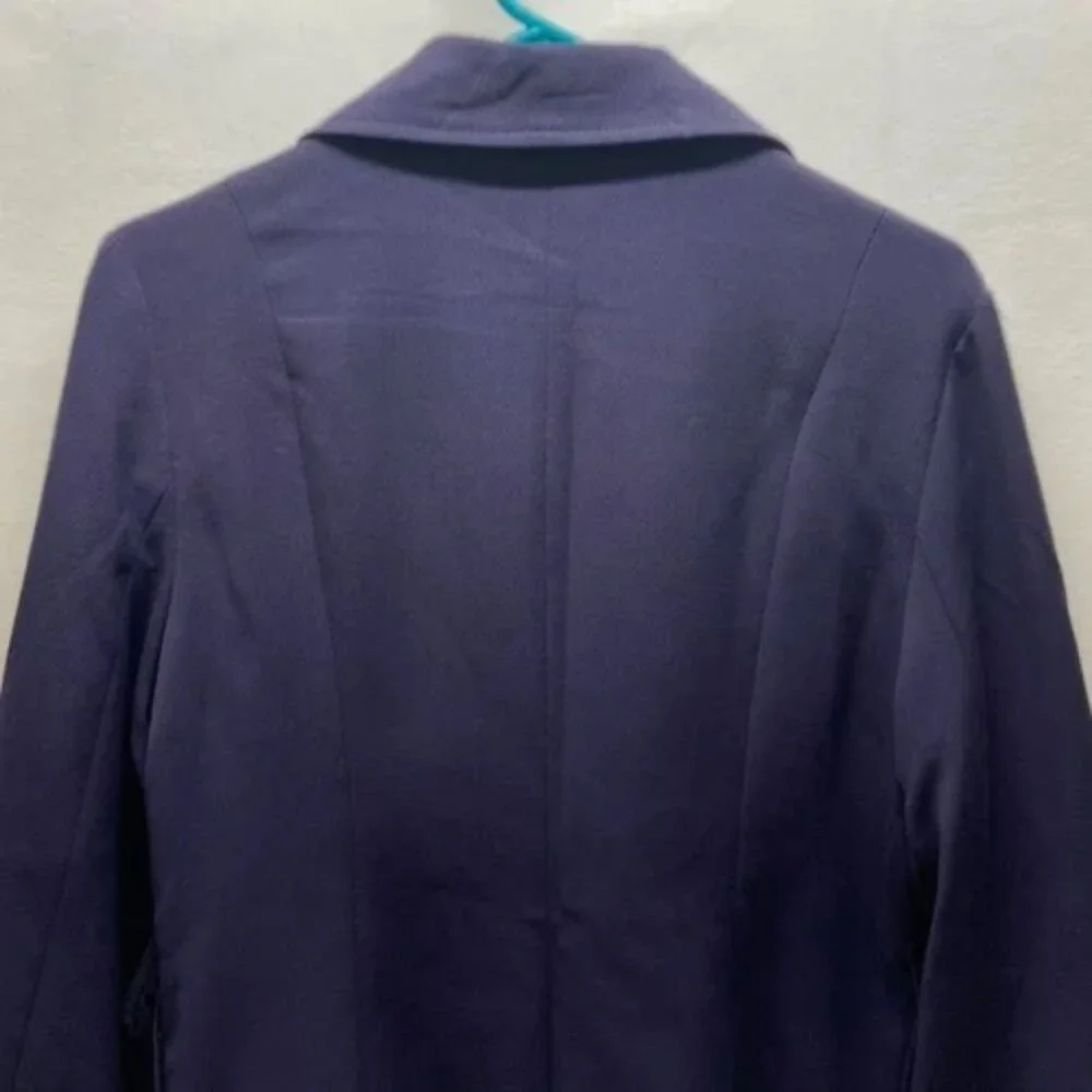 George Blazer Women's 12 Navy Relaxed Modern Fit 4 Button Career Suit Jacket NWT